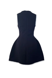 Jewel Neck Mini Dress | Navy