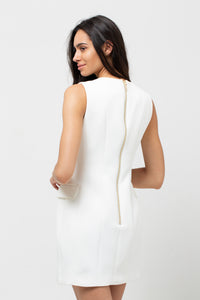 V NECK SLEEVELESS DRESS WHITE