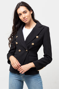 CLASSIC GOLD BUTTON BLAZER BLACK